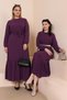Summer Women's Large Size Dress Pleated Women's Hijab Dress Ayrobin Fabric Plum - 6