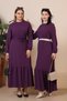 Summer Women's Large Size Dress Pleated Women's Hijab Dress Ayrobin Fabric Plum - 5