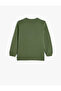 Crew Neck Long Sleeve Cotton Raised Basic Sweatshirt - 2