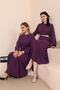 Summer Women's Large Size Dress Pleated Women's Hijab Dress Ayrobin Fabric Plum - 9
