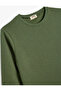 Crew Neck Long Sleeve Cotton Raised Basic Sweatshirt - 3