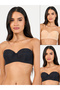 Pack of 2 -Padded Wired Strapless Transparent Strap Balconette Bra