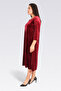 40254 Claret Red Casual Cut Stylish Velour Dress - 3