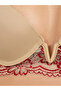Padded Wired Contrast Lace V Plunge Bra - 3