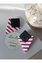 Striped Women's Black & Color Earrings Handmade Polymer Clay Special Design Steel Apparatus Earrings - 7