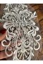 30X10 cm White Tulle Bead Sequin Embroidery Applique - 2