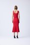 Midi Length Red Fish Skirt - 4