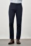 Men's Dark Navy Blue Cotton Slim Fit Chino Trousers with Side Pockets 1003245168