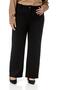 Plus Size Elastic Waist Back Tube Leg Classic Black Trousers