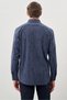 Men's Dark Navy Blue Long Sleeve Pocket Cotton Comfort Fit Shirt 1004245214 - 5
