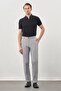 Men's Gray Cotton Comfort Fit Chino Trousers with Side Pockets 1003245169 - 2