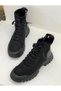Women's 24K310 Black Knitwear Knitted Lycra Platform Padded Thick Sole Casual Sneaker Sports Boots Shoes - 4