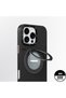 iPhone 16 Pro Max Case with Magsafe Feature 360 Stand Leather Patterned Youngkit Tech Leather Series Black - 3