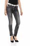 Wd436 Black Women's Jeans with Pocket Embroidery Detail