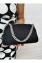 Women's Big Stone Black Evening Dress Clutch Night Chain Wedding Bag