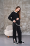Maternity and Maternity Neck and Leg Stripe Soft Fabric Long Sleeve Tracksuit Set - 5