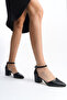 Black leather heels classic - 5