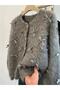 Gray Soft Knitwear Women's Princess Cardigan with Bow Ribbon Detail - 5