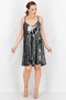 Women Sequin Mini Dress, Black - 3