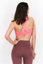 Women Brand Logo Lightly Padded Sports Bra, Sunset Pink - 4