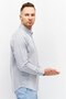Men Regular Fit Long Sleeve Micro Strip Casual Shirt, Navy - 3