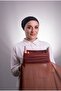 Dark Tile Practical Ready-To-Wear Shawl with Chiffon Tube Bonnet 3001_29