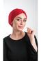 Red Practical Ready-made Hijab Bonnet Fukuro Glitter Gathered 2116_31 - 2