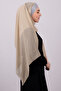 Beige-silver Back Tied Shawl Chiffon Three-Striped Glitter Pleated 1835_1201 - 2