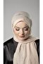 Beige Practical Ready-made Hijab Shawl Knitted Fabric Stoned Star Pattern 2118Y_12 - 3