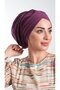 Plum Practical Ready-made Interlaced Hijab Bonnet Sandy Fabric Gathered 2114_07 - 2