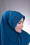 P. Blue Practical Ready-made Interlocking Hijab Scarf Sandy Fabric Handmade Flower Embroidered Sequin 1604_17 - 5