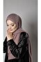 Dried Rose Practical Ready-made Hijab Shawl Knitted Fabric Stoned Flower Pattern 2118C_18 - 3