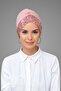 Powder Practical Ready-made Hijab Bonnet Sandy Fabric Sequined Single Cross 1907_06