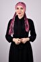 Dusty Rose Practical Ready-To-Wear Hijab Bonnet Sandy Fabric Patterned Chiffon with Belt 1305D_18
