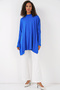 15783 Slit Poncho Sweater - A.cobalt blue - 2