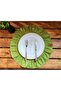 Lisbon Linen Round Ruffled 2-Piece Vintage American Placemat Green 40X40 - 2