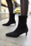 Kalimera Women's Black Real Suede Mini Heel Bootie - 7