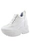 Tatyana White Stone Hidden Wedge Casual Shoes - 4