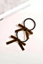 Brown Velvet Bow Model Elastic Buckle 2 Pieces - 2