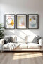 Set of 3 Paintings with Wooden Black Frame