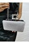 Women's Evening Big Platinum Shiny Chain Wedding Night Party Bag - 3