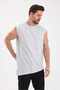 Wide Neck Side Asymmetrical Filthy Cut Zero Sleeve T-Shirt - 2