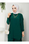New Season Self-Plissee Stylish Skirt Look Trousers Tunic Suit - 3