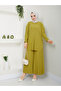 New Season Self-Plissee Stylish Skirt Look Trousers Tunic Suit - 3