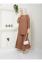 New Season Self-Plissee Stylish Skirt Look Trousers Tunic Suit - 5