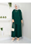 New Season Self-Plissee Stylish Skirt Look Trousers Tunic Suit - 7