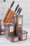 24-Piece 48-Piece Set of Large Mega Square Food and Pulses Storage Containers 8X(0.50 Lt-1.10 Lt-1.70 Lt) with Tags - 4