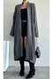 Women's Anthracite Shawl Collar Long Knitwear Soft Textured Knitwear Cardigan - 5