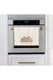 Ecru Backdrop New Year's House and Slogan Design Laser Cutting Oven Cover