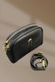 Black Women's Hand and Shoulder Bag with Buckle Detail, 3 Compartments, Strap and Zipper - 2